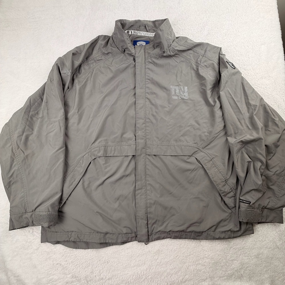 Reebok NFL Equipment New York Giants Windbreaker Jacket Mens 2XL Grey Full Zip
